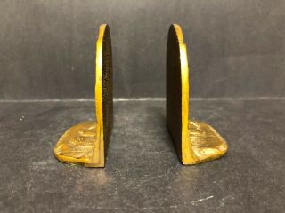 OLD ANTIQUE SOLID BRONZE TRAIL OF TEARS BOOKENDS INDIAN HORSE DEPICTION 4