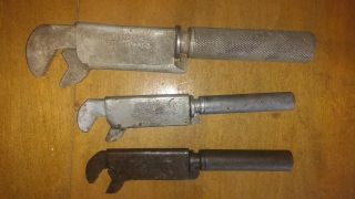 3 Old Antique Vintage Boos Tool Corp.  Adjustable Wrench Rare Collectible Tools