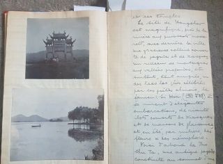 1907 - 1910 Handwritten travellers account of China w photographs and watercolours 3