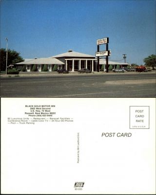 Black Gold Motor Inn Us Highway 70 Roswell Mexico Nm Vintage Postcard