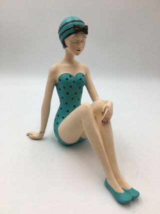 Vintage Resin Flapper Bathing Beauty Figurine