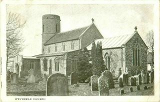 Pc Weybread Church Nr Diss / Harleston Norfolk Suffolk Border 1905