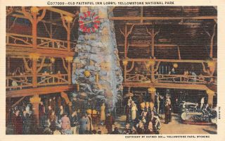 C22 - 4296,  Old Faithful Inn Lobby,  Yellowstone Nat 
