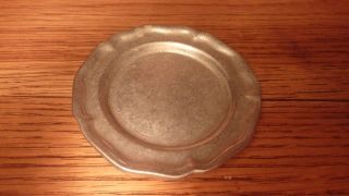 Vintage Miniature Pewter Plate - Wilton Columbia Matte Finish 3 1/2 " Queen Anne