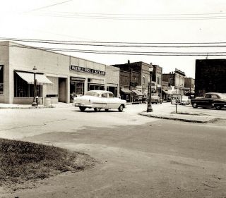 1950s Era Photo Negative Car Street Scene Seneca South Carolina Town View