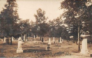 Rppc Cemetery Heflin Alabama Real Photo Postcard 1909