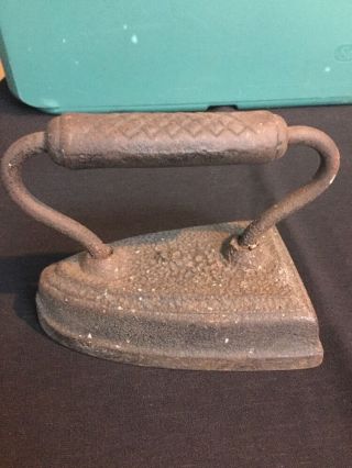 Vintage Antique Cast Iron Hand Held Iron Number Six 6