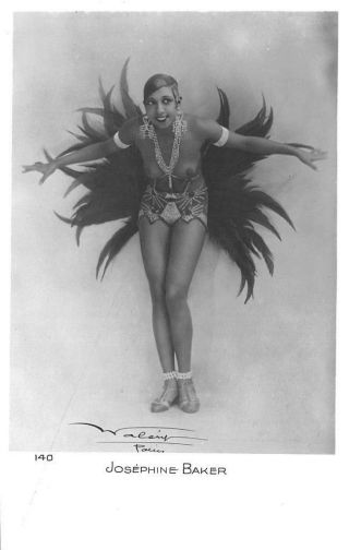 Josephine Baker Entertainer Signed Pary,  140 Rppc Postcard