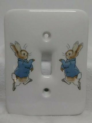 Peter Rabbit Beatrix Potter Light Switch Plate Cover Wedgwood Ceramic England