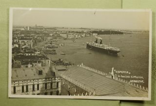 Dr Who Italy Venice Paquebot Esperia Ship Postcard Rppc E25788