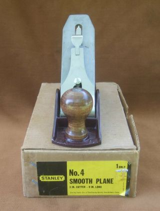 Late Stanley Bailey No.  4 Cast Iron Smooth Plane Nib 1960s