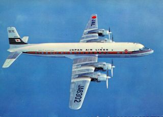 Airline Issued Postcard - Japan Air Lines Douglas Dc - 7c - Menu Postcard