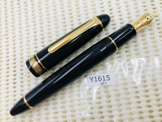 Y1615 Sailor 1911 Left Fountain Pen Black 21k Gold 875 Hf