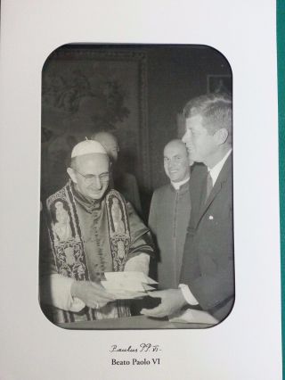 Signed Photo: Pope Paul Vi At The Vatican Receives John Kennedy - July 2,  1963