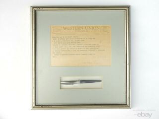 Lyndon B.  Johnson 1966 Dot Highway Bill Signing Pen,  Telegram Presidential Seal