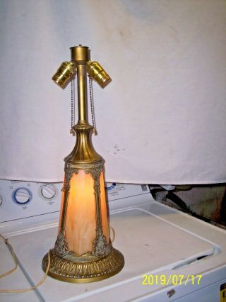 Vintage Slage Glass Art Deco Table Lamp
