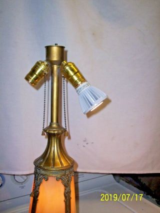Vintage Slage Glass Art Deco Table Lamp 3