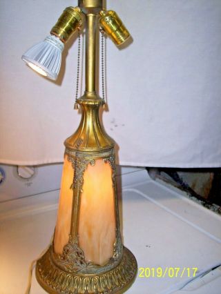 Vintage Slage Glass Art Deco Table Lamp 4