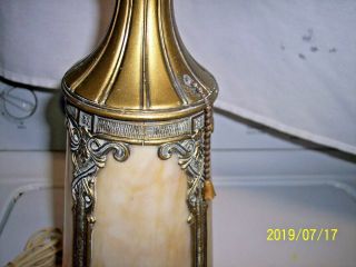 Vintage Slage Glass Art Deco Table Lamp 7