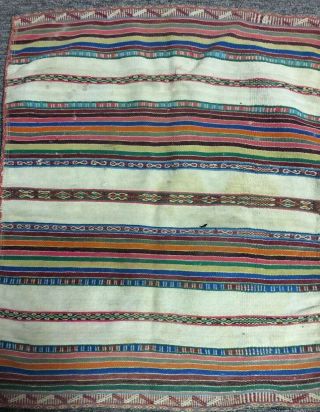 Small Antique Bolivian Ayamara Weaving Hand Made Wool 24” By 21”