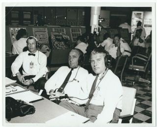 Vintage Nasa Photo - Drs.  Von Braun & Debus At Control Console,  Blockhouse 34