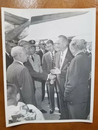 Wernher Von Braun Greets Vice President Lyndon B.  Johnson - Nasa Photo