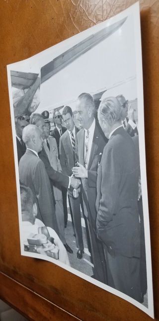 Wernher Von Braun Greets Vice President Lyndon B.  Johnson - NASA Photo 5