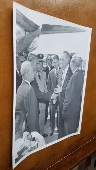 Wernher Von Braun Greets Vice President Lyndon B.  Johnson - NASA Photo 6