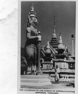 Rppc Emerald Buddha Temple Bangkok Thailand Siam Postally - Stamp Missing