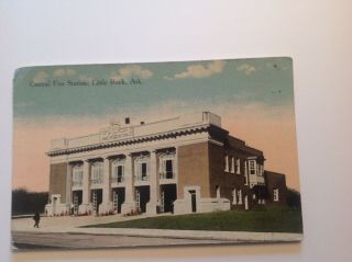 Vintage Post Card Central Fire Station Little Rock,  Arkansas