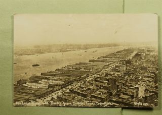 Dr Who 1912 Ny Hudson River & Docks From Singer Tower Postcard E25789