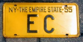 1955 York State License Plate Ec