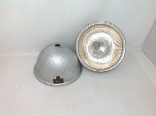 Vintage Mercury Glass Shade Pair Pittsburgh Permaflector Light Reflector