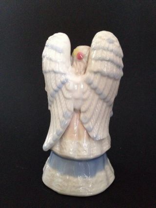 Vintage White And Blue Glazed Porcelain Angel Bell - 5 