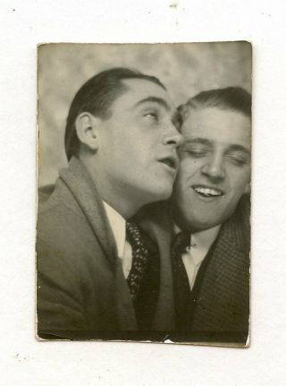 9 Vintage Photo Booth Affectionate Buddy Boys Men In Love Snapshot Gay