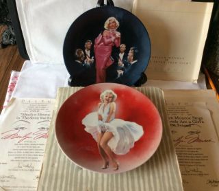 Marilyn Monroe 1990 Delphi Plates With Certificates.