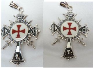 Masonic Cross Pendant Knight Templar 925