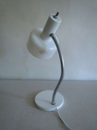 VINTAGE Mid Century Modern DESK LAMP white lucite shade gooseneck 6