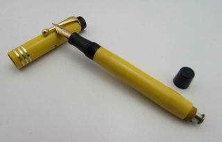 Rare Vtg Parker Duofold Juniorette Mandarin Yellow Fountain Pen Made In Canada