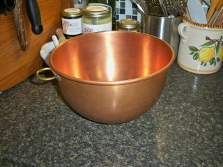 Large Vintage Heavy Copper Mixing Bowl 10 " W X 6 " D