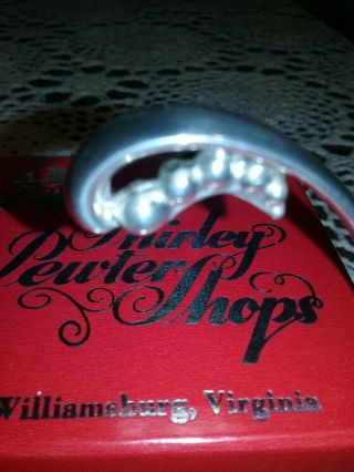 Shirley Pewter Shops Williamsburg Virginia Pewter Ladle Spoon Ornate Finger Loop 6