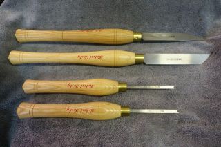 Set Of 4 Robert Sorby Wood Lathe Chisels - 2 Parting And 2 Bead Making