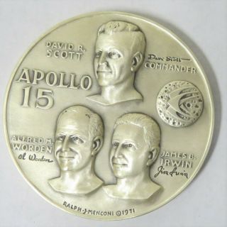 1971 Apollo 15 Hadley Apennine 4.  75 T.  Ounce.  999 Silver Medal Medallic Art Co