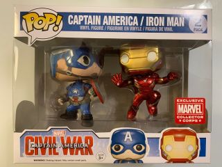 Funko Pop Marvel Civil War Iron Man Captain America Marvel Collector