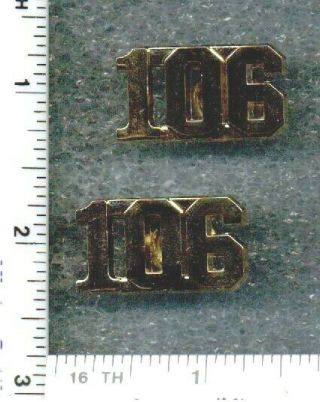106th Precinct Police Collar Brass Set - From The York City/new Jersey Area