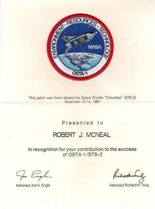 Nasa Sts - 2 Space Flown Osta - 2 Patch Flown In Space