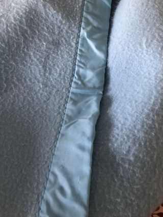 Vtg Northern Chatham Blanket Blue Acrylic Nylon Binding 92”x94” Thick Cozy Queen 5