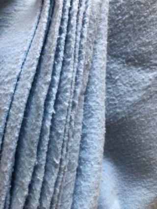 Vtg Northern Chatham Blanket Blue Acrylic Nylon Binding 92”x94” Thick Cozy Queen 7