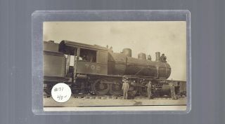 Railroad Engine Locomotive 702 Train Tracks Workers Real Photo Post Card Rppc