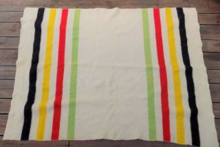 Vintage Striped Wool Blanket 76 
